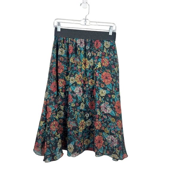 LuLaRoe Lola Women's Black Floral Shear Skirt - Picture 2 of 7